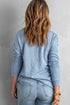 Button Front Turn-Down Neck Knit Top